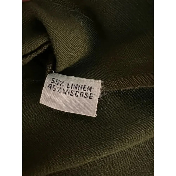 Scenario,36 duster jacket,38 elastic waist wide leg Embroidered Linen pant Suit - Picture 10 of 11